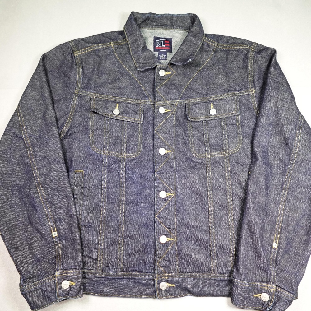 Vintage Polo Jeans Company Jacket Mens XL Denim RL Embroidered 90s Hip Hop